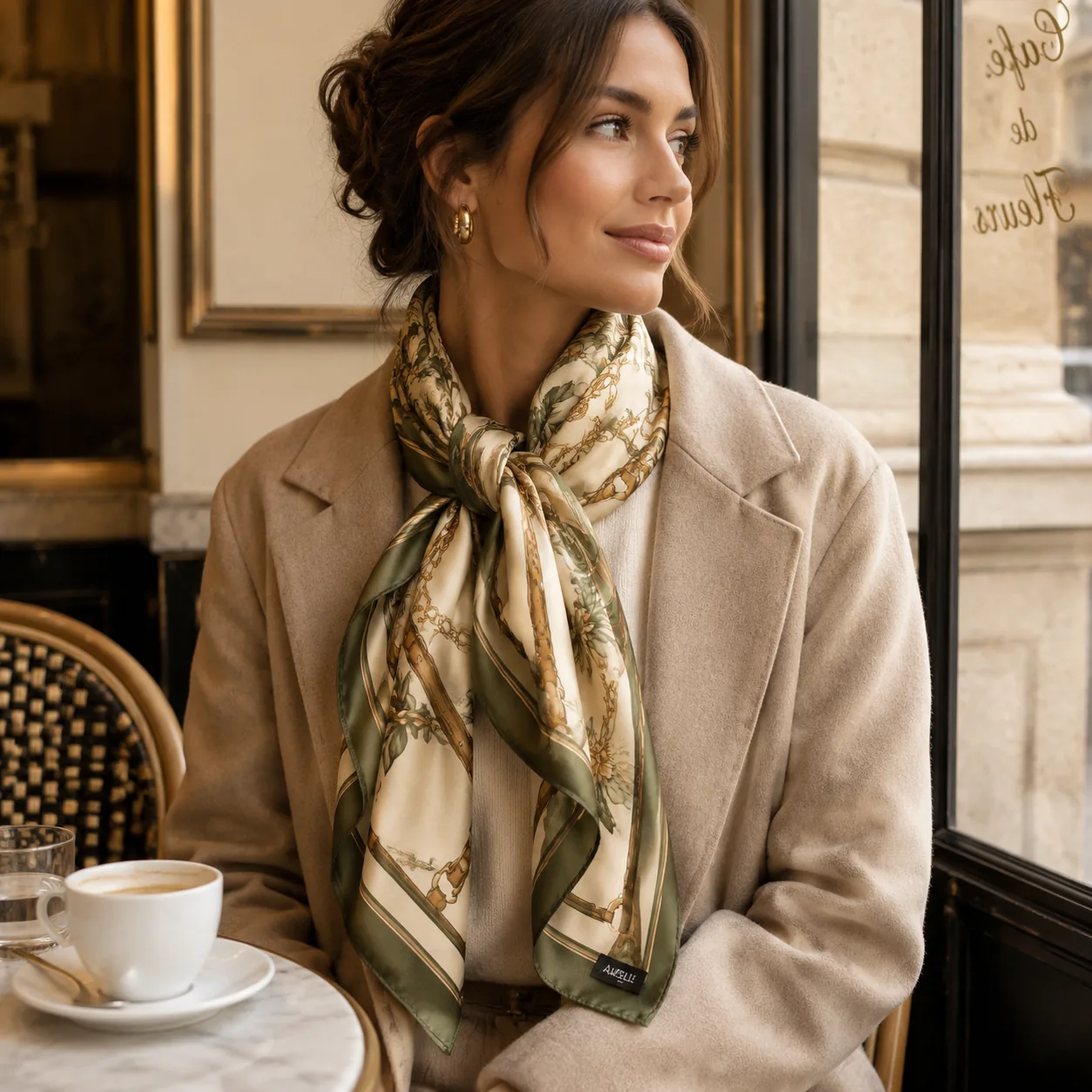 Silk scarf generated lifestyle scene