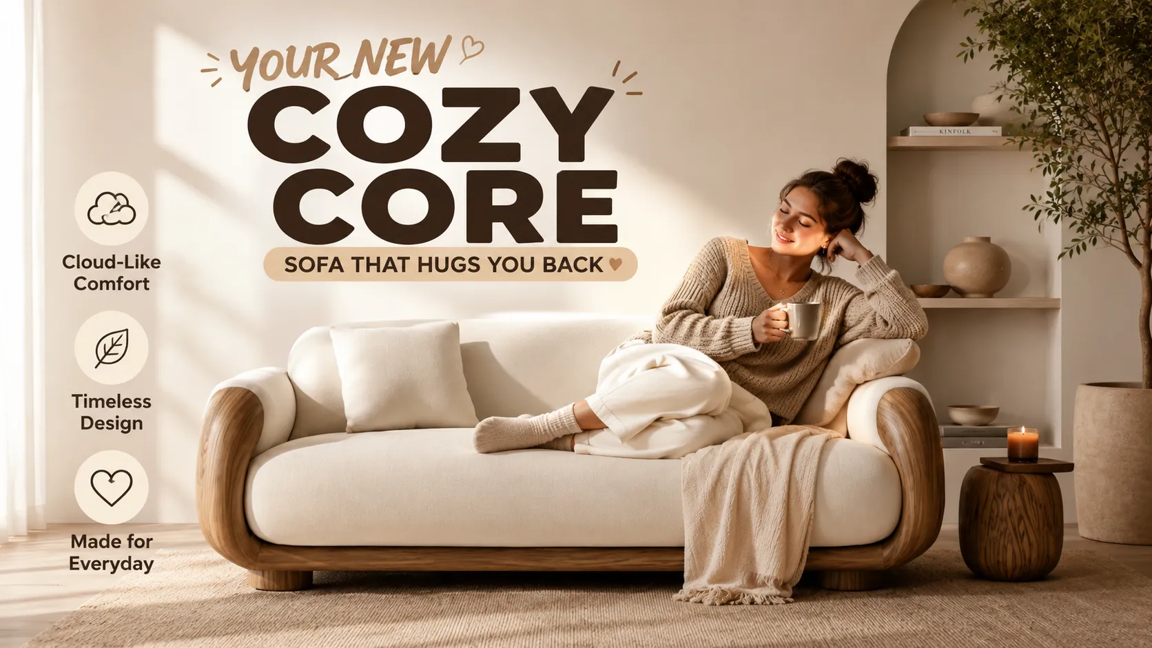 TikTok Shop sofa launch creative generated from one product set
