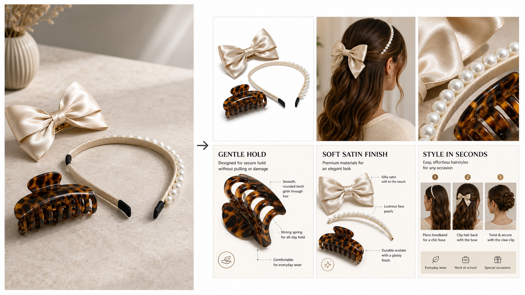 Hair accessory set Full launch set ecommerce set preview