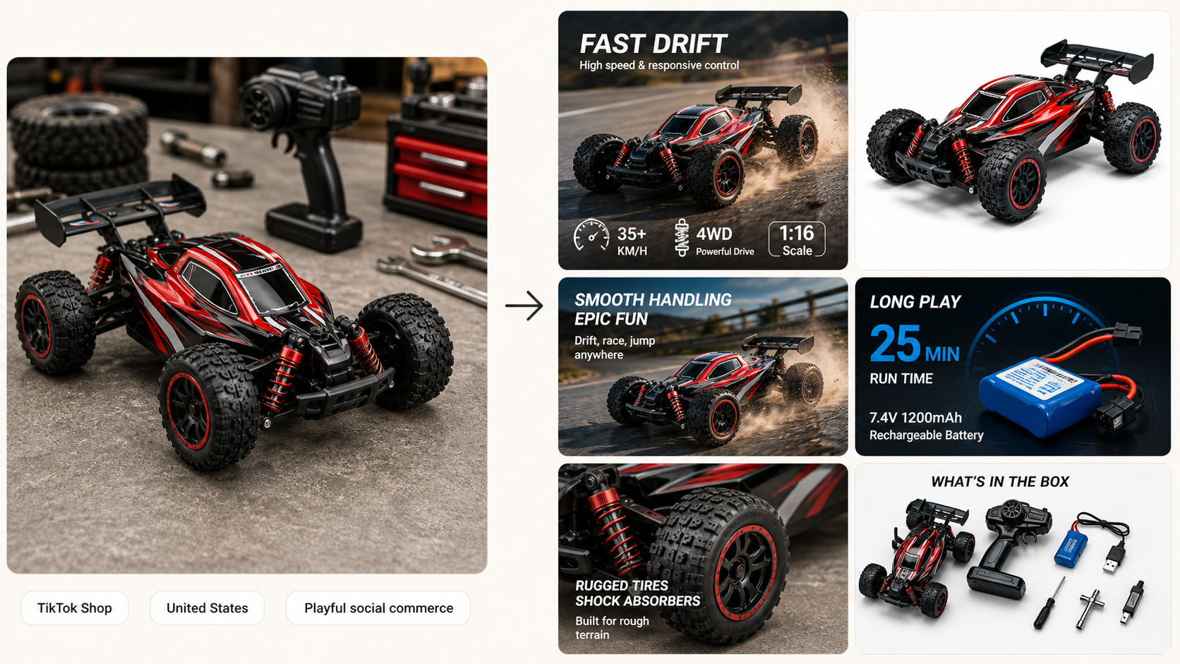 RC racing car Full launch set ecommerce set preview