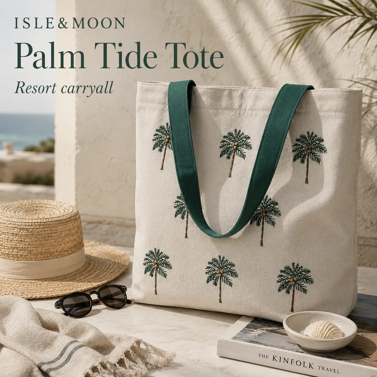 Shopify collection thumbnail for an embroidered palm canvas tote